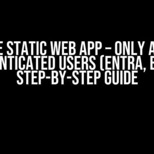 Azure Static Web App – Only Allow Authenticated Users (Entra, B2C): A Step-by-Step Guide