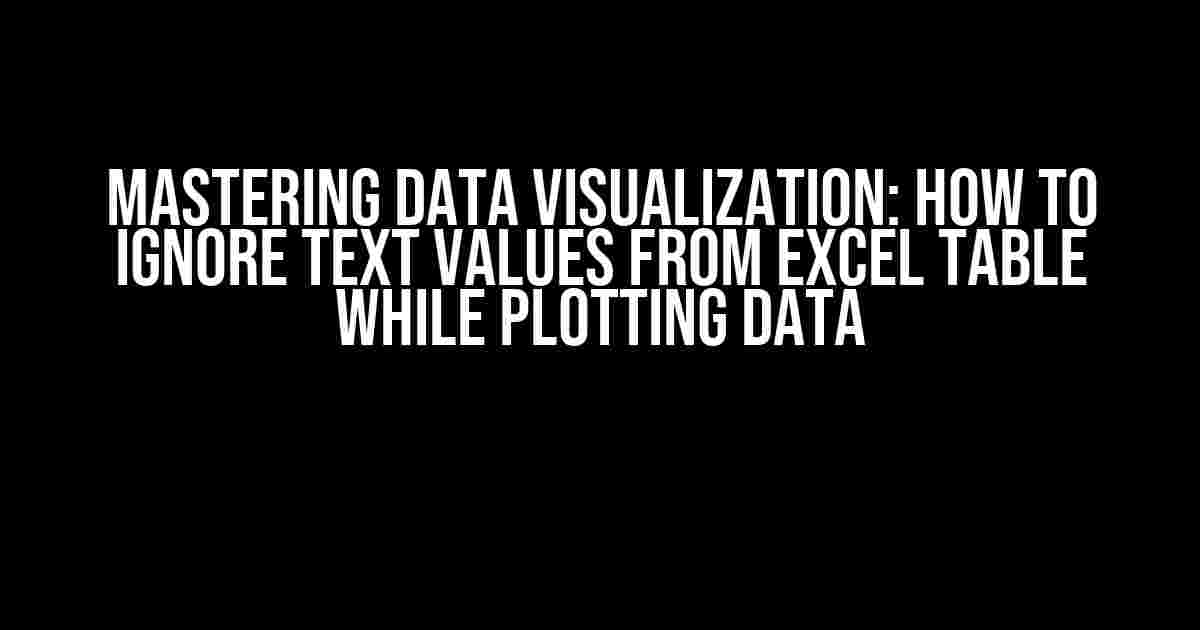 Mastering Data Visualization: How to Ignore Text Values from Excel Table while Plotting Data