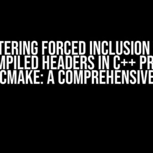 Mastering Forced Inclusion with Precompiled Headers in C++ Projects using CMake: A Comprehensive Guide